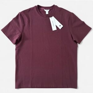Calvin Klein Crewneck Tee Large Burgundy Knit T-shirt Casual Cottton Minimalist